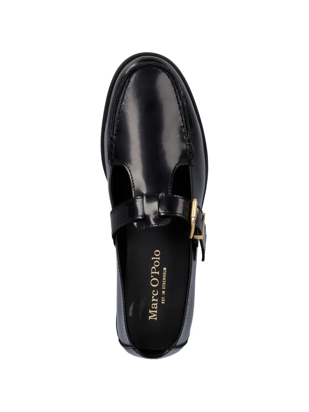 Marc O'Polo buckle-fastening leather loafers Zwart