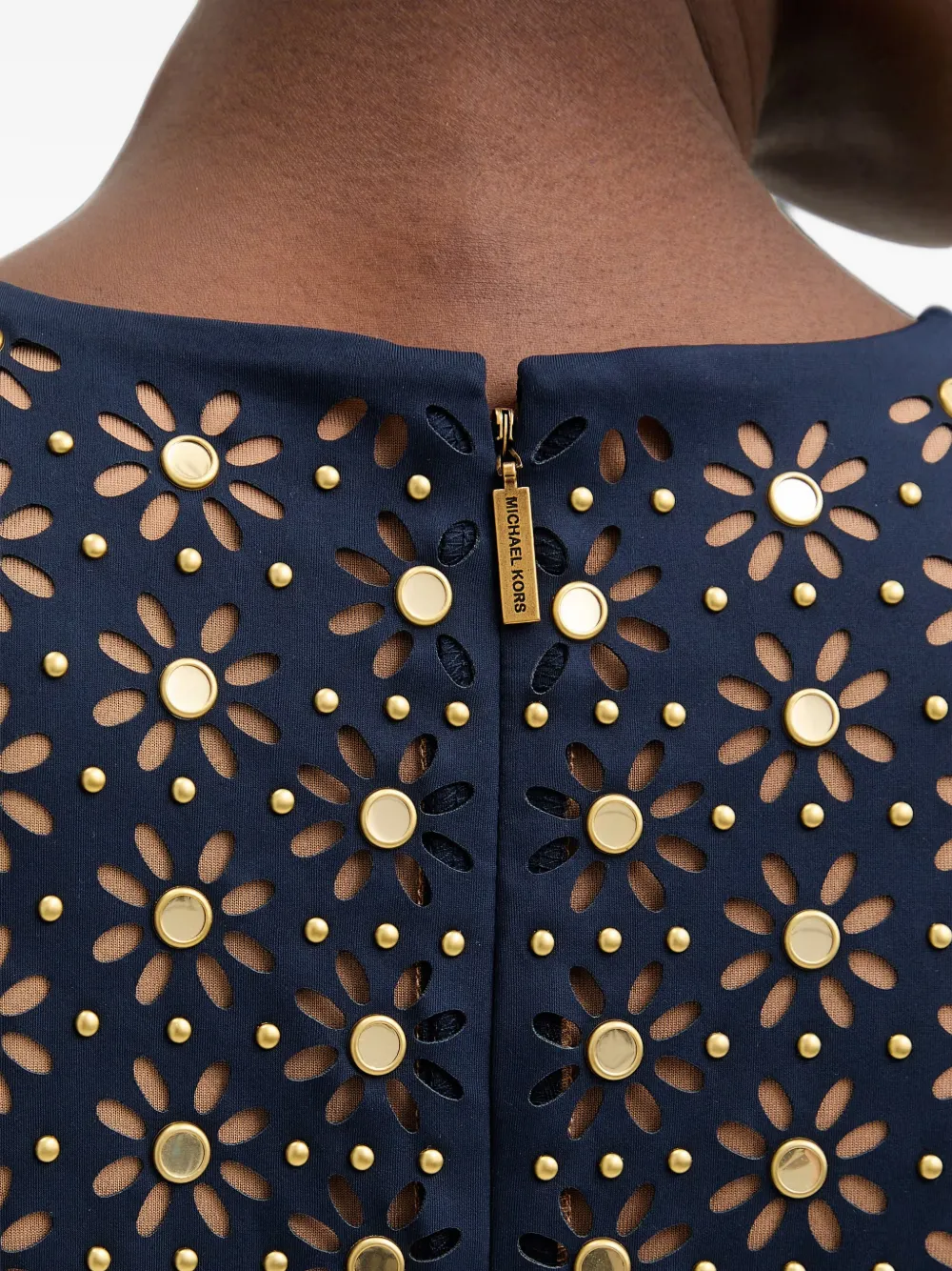 Michael Kors Scuba midi-jurk met uitgesneden details Blauw