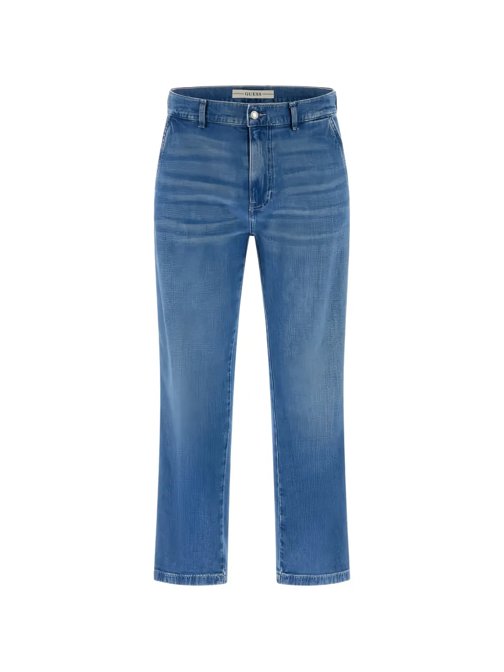 GUESS USA logo-patch straight-leg jeans - Blau