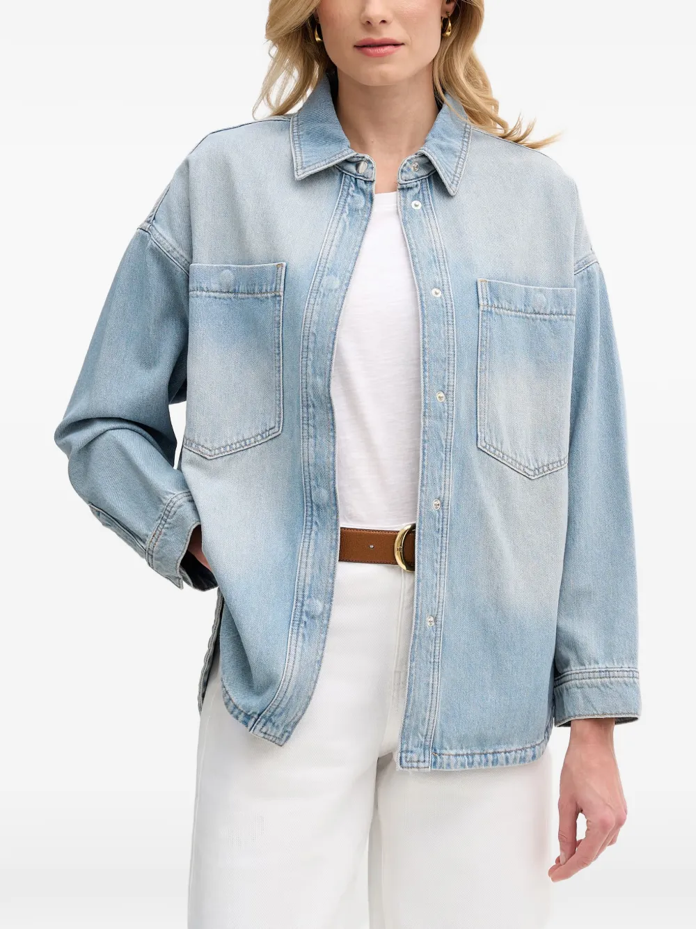 Mos Mosh rhinestone-embellished denim shirt
