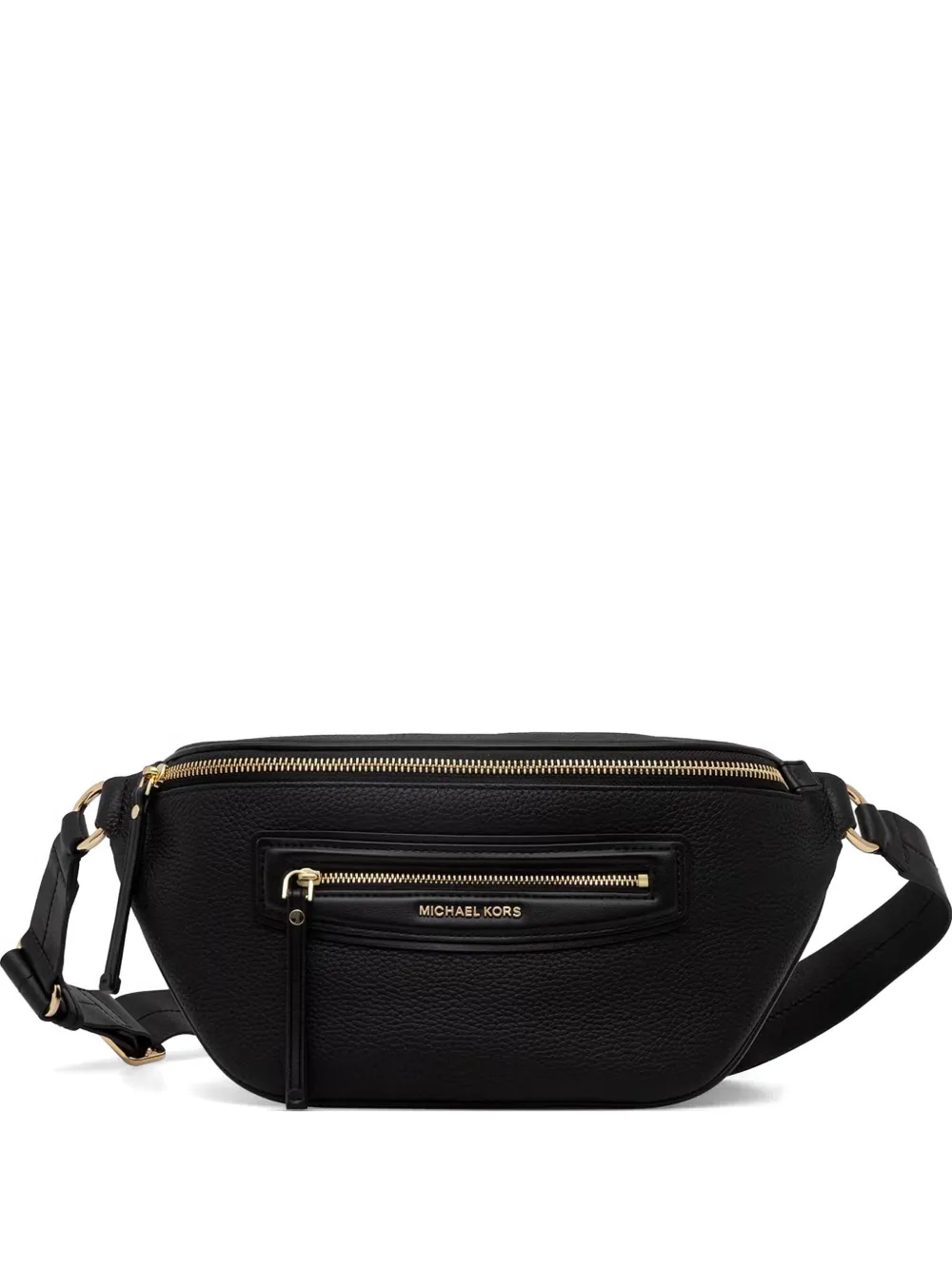 Michael Michael Kors medium logo-plaque pebbled-leather belt bag - Nero