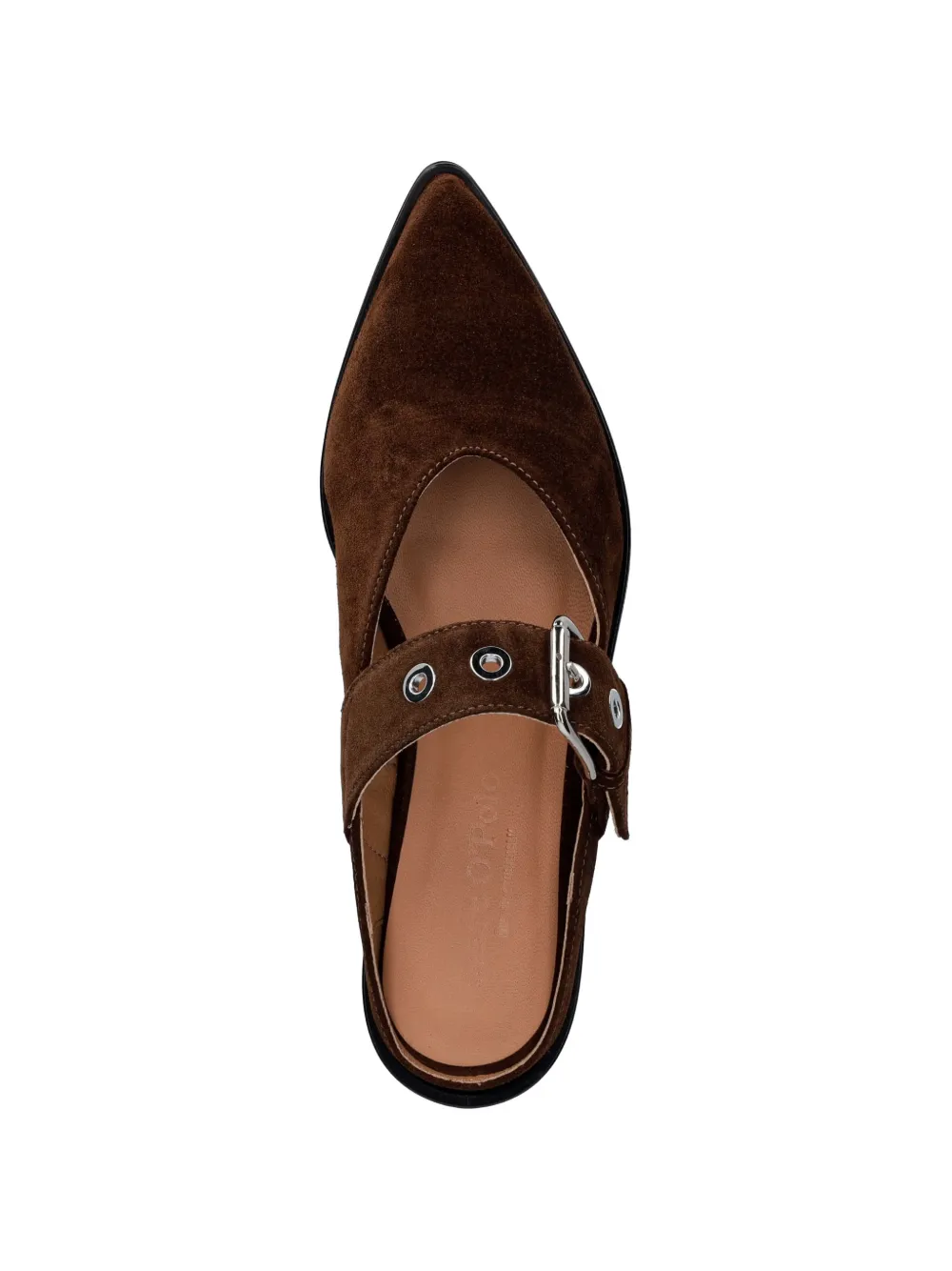 Marc O'Polo Slippers met gesp en puntige neus Bruin