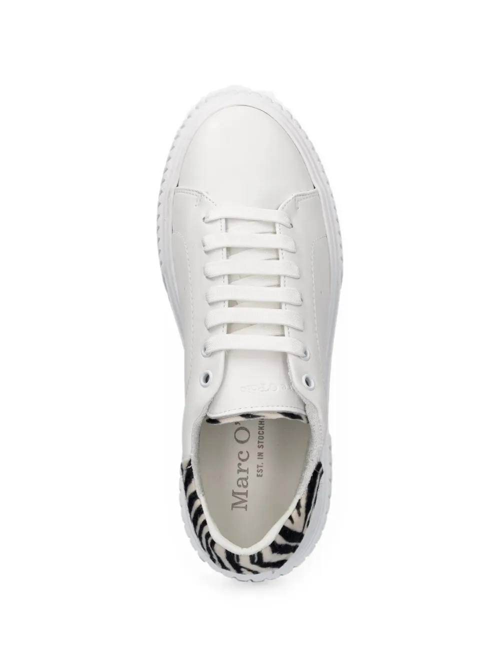 Marc O'Polo zebra-print panelled sneakers Wit
