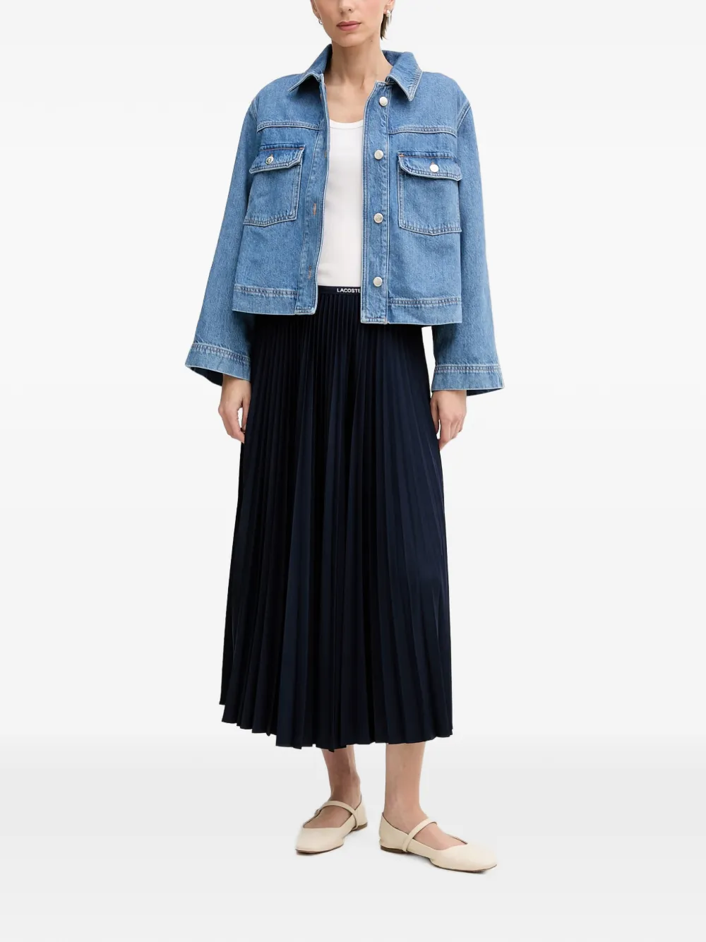 Joop! Inoa denim jack met knopen Blauw
