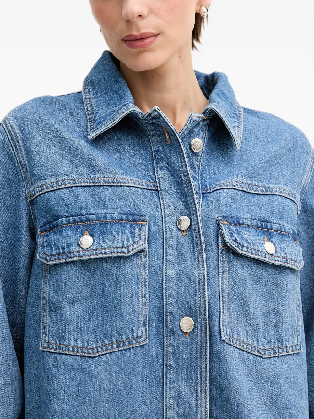 Joop! Inoa denim jack met knopen Blauw