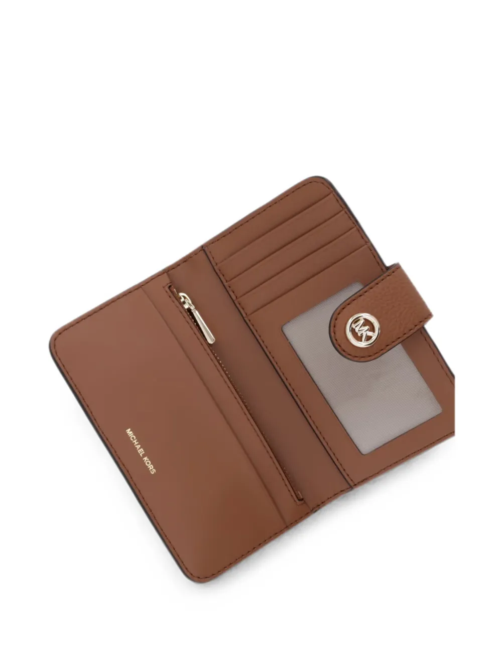 Michael Kors logo-plaque pebbled wallet Bruin