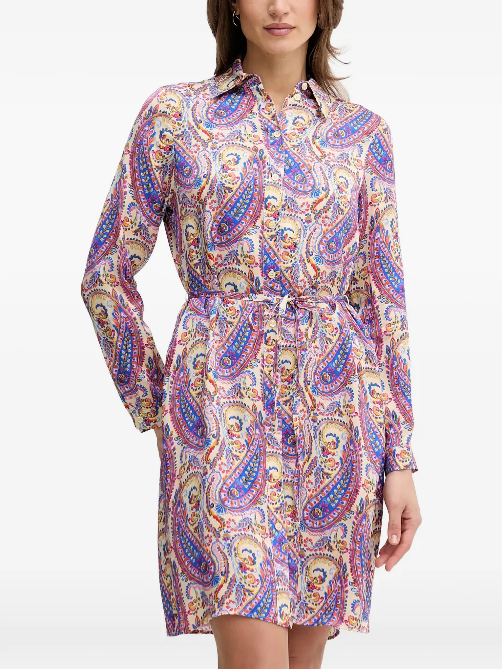Marc Aurel paisley-print belted mini dress