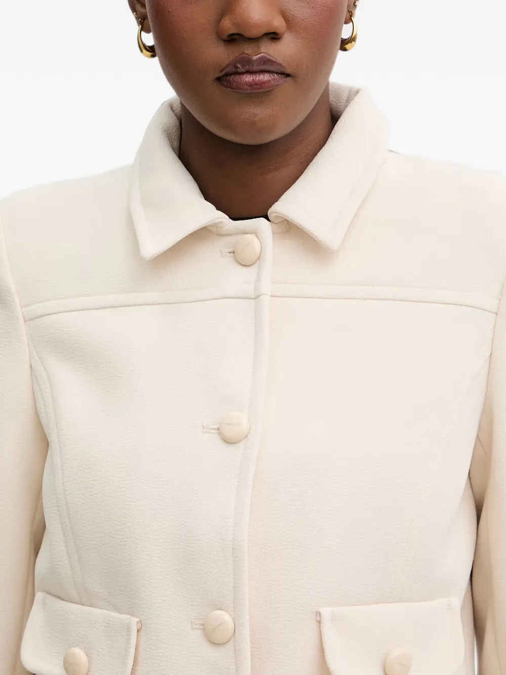 Morgan Button-up jack met klepzak Beige