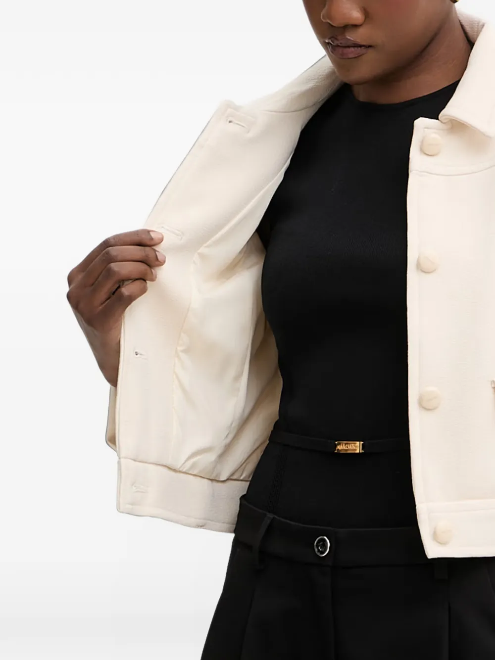 Morgan Button-up jack met klepzak Beige