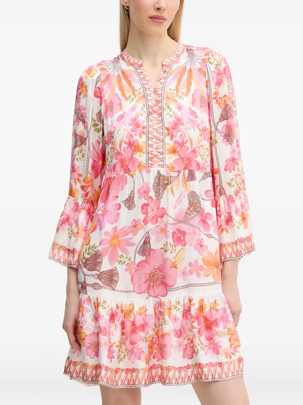Hale Bob Benilde Charmeuse floral-print mini dress - Rosa