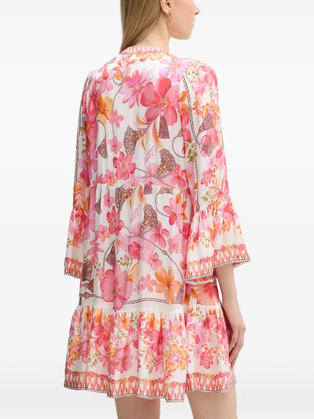 Hale Bob Benilde Charmeuse mini-jurk met bloemenprint Roze