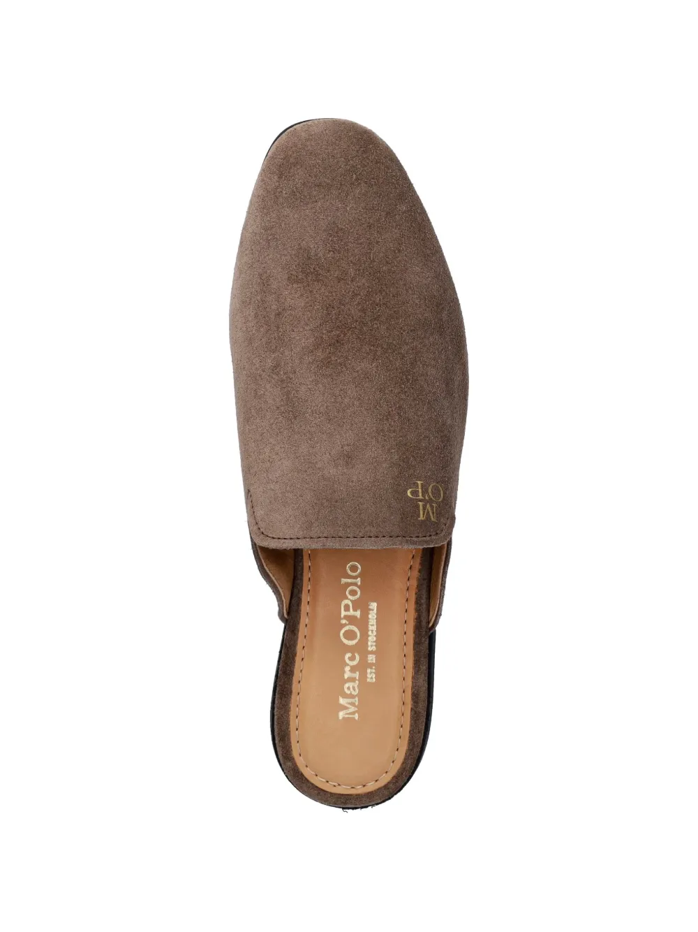 Marc O'Polo logo-print suede slides Bruin
