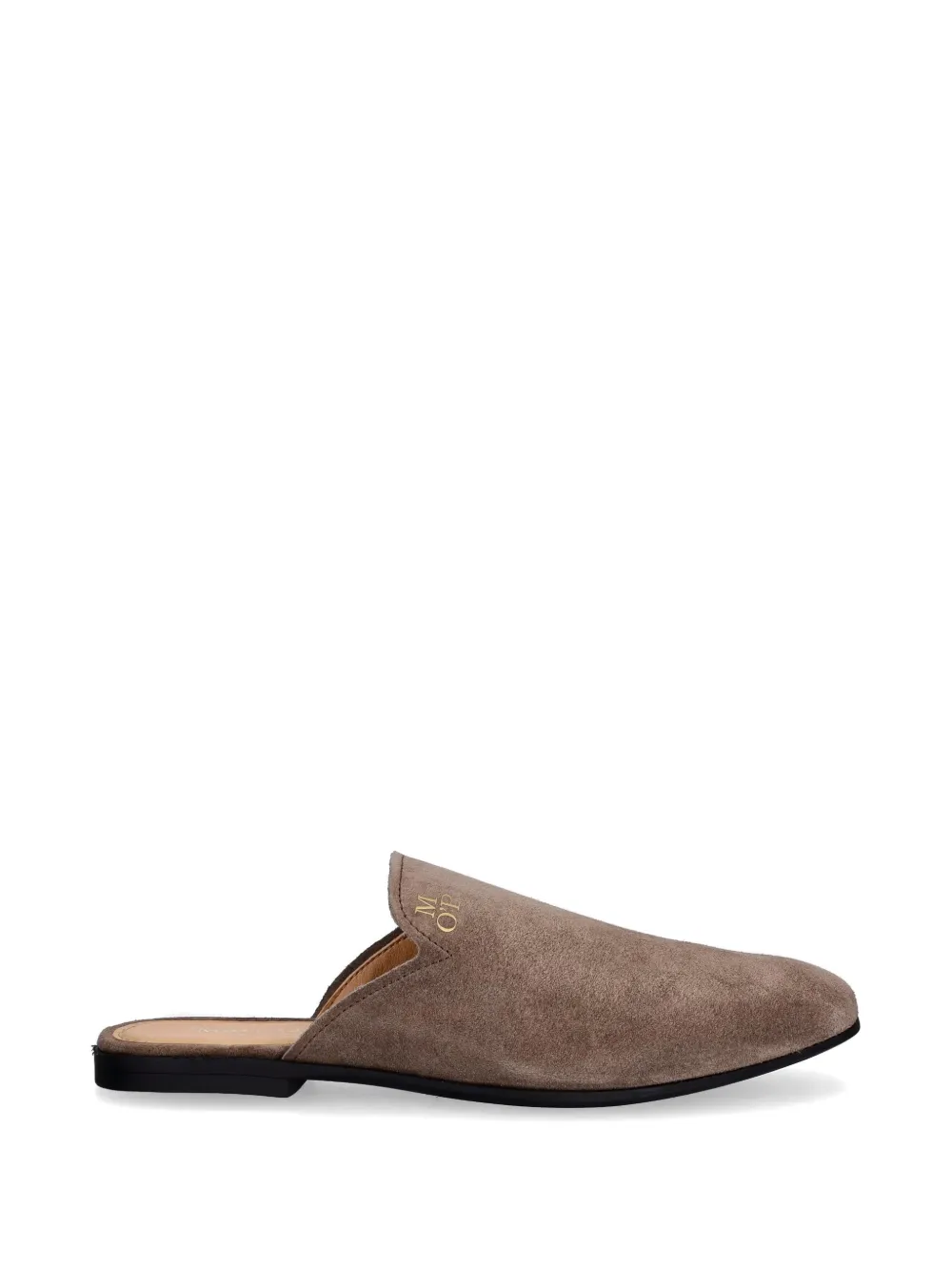 Marc O'Polo logo-print suede slides - Braun