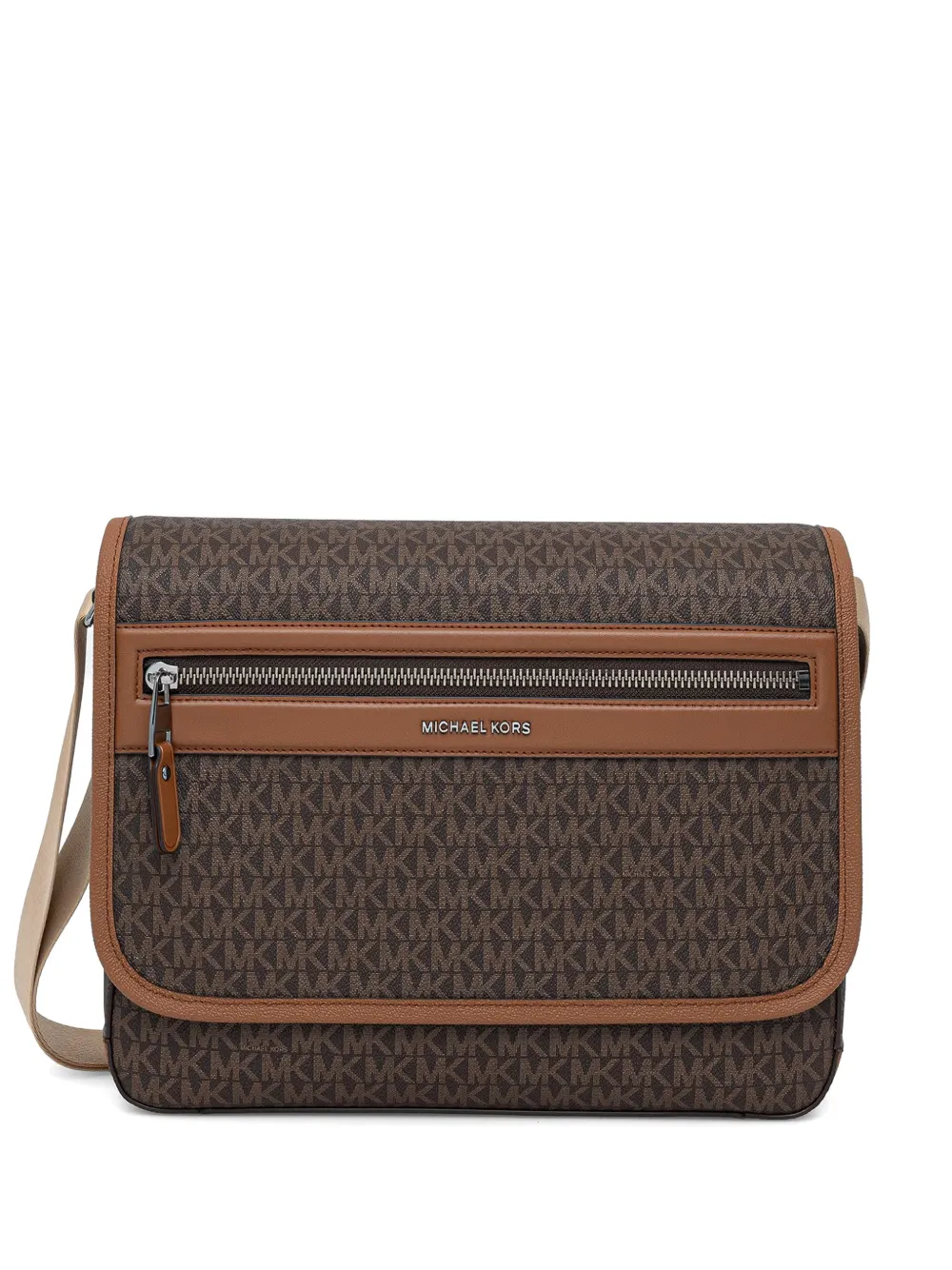 Michael Kors monogram-print messenger bag - Marrone