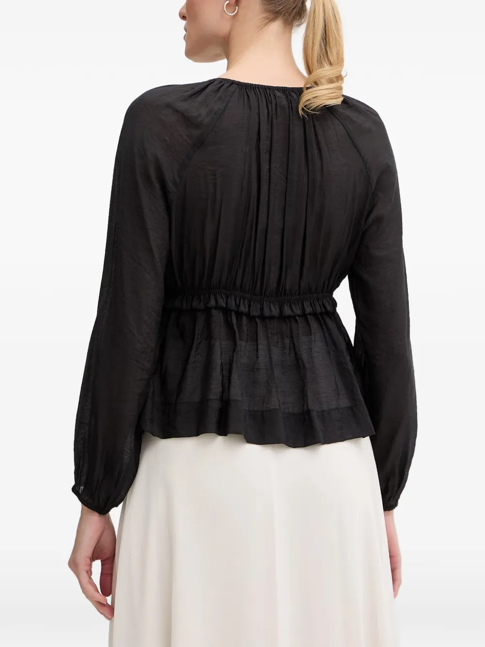 Gaudi Blouse met ruches Zwart