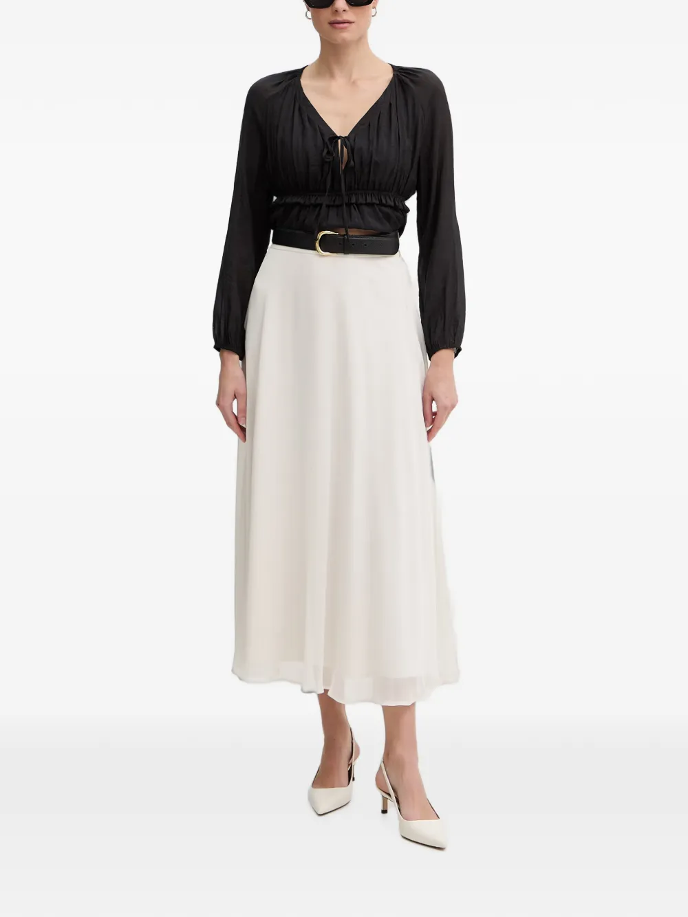 Gaudi Blouse met ruches Zwart