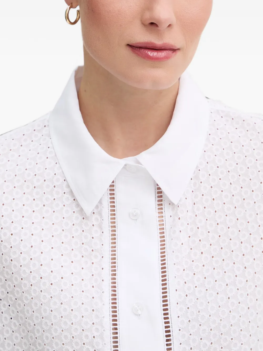Joop! Blouse met broderie anglaise Wit