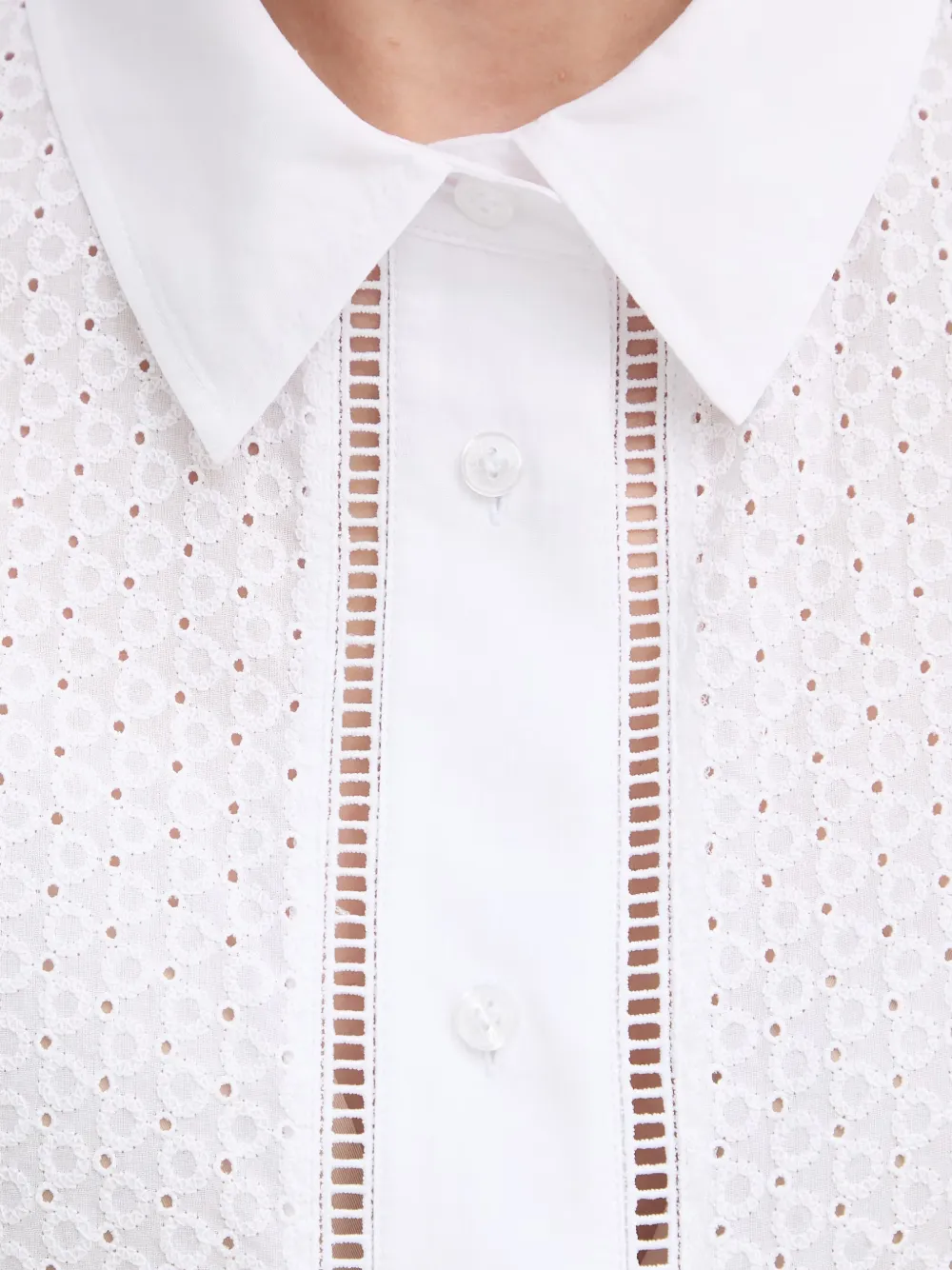 Joop! Blouse met broderie anglaise Wit