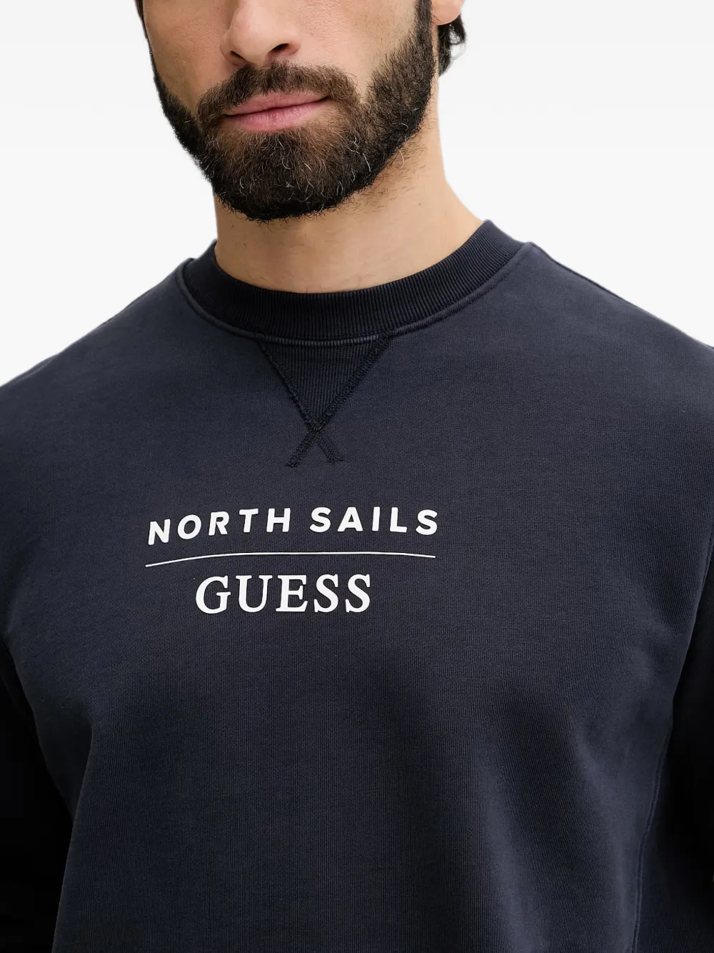 GUESS USA Sweater met logoprint Blauw
