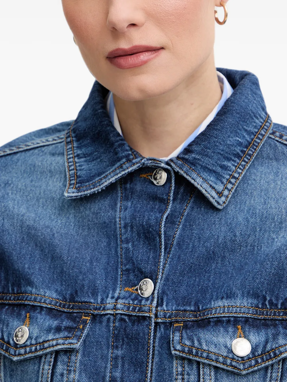 Joop! Imani denim jack met knopen Blauw