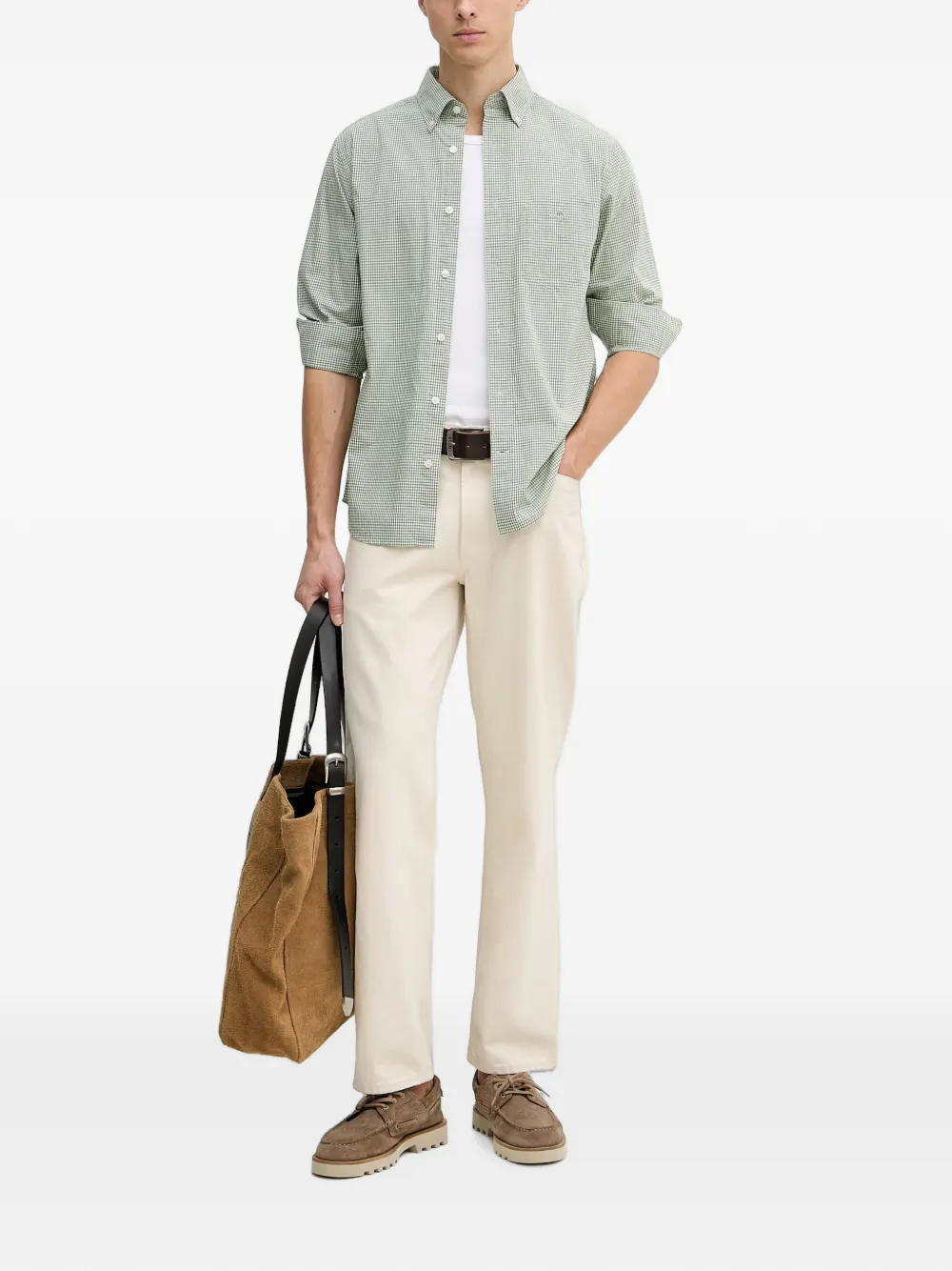 Gant gingham-check button-down shirt Groen