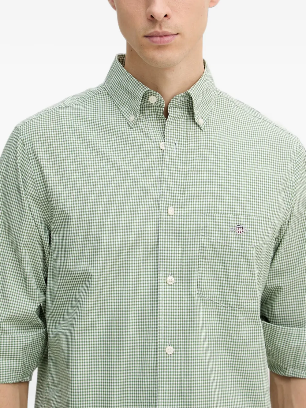 Gant gingham-check button-down shirt Groen