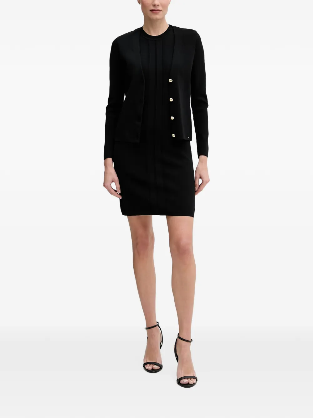 Gaudi Vest met V-hals en knoopsluiting Zwart