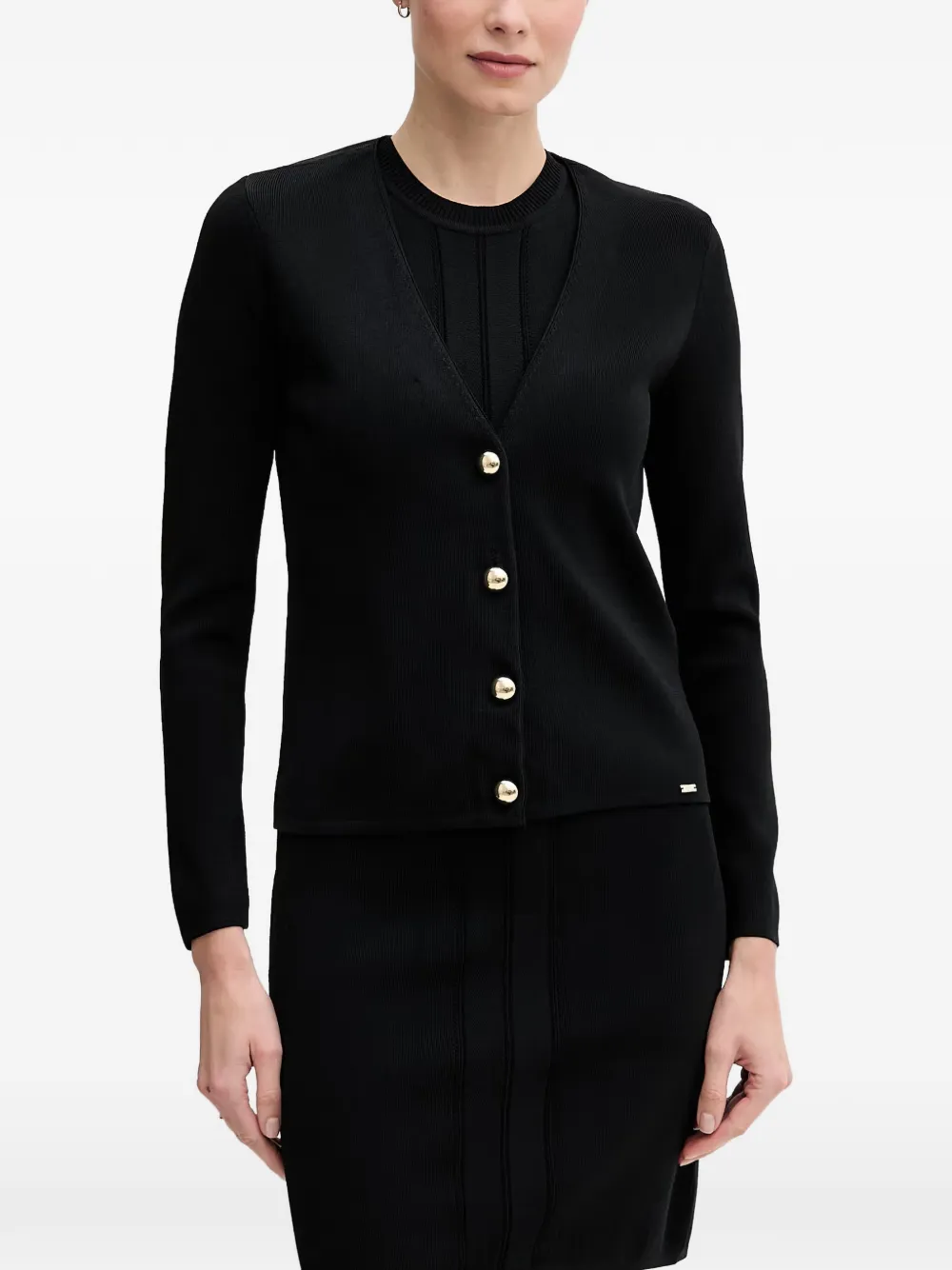 Gaudi button-fastening V-neck cardigan - Nero