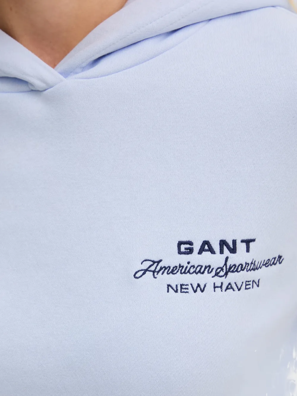 Gant Hoodie met logoprint Blauw