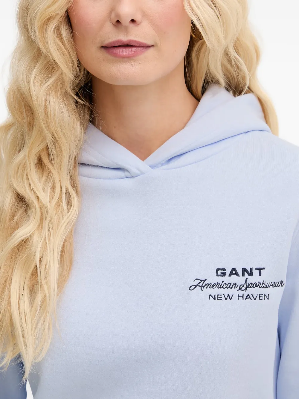 Gant Hoodie met logoprint Blauw