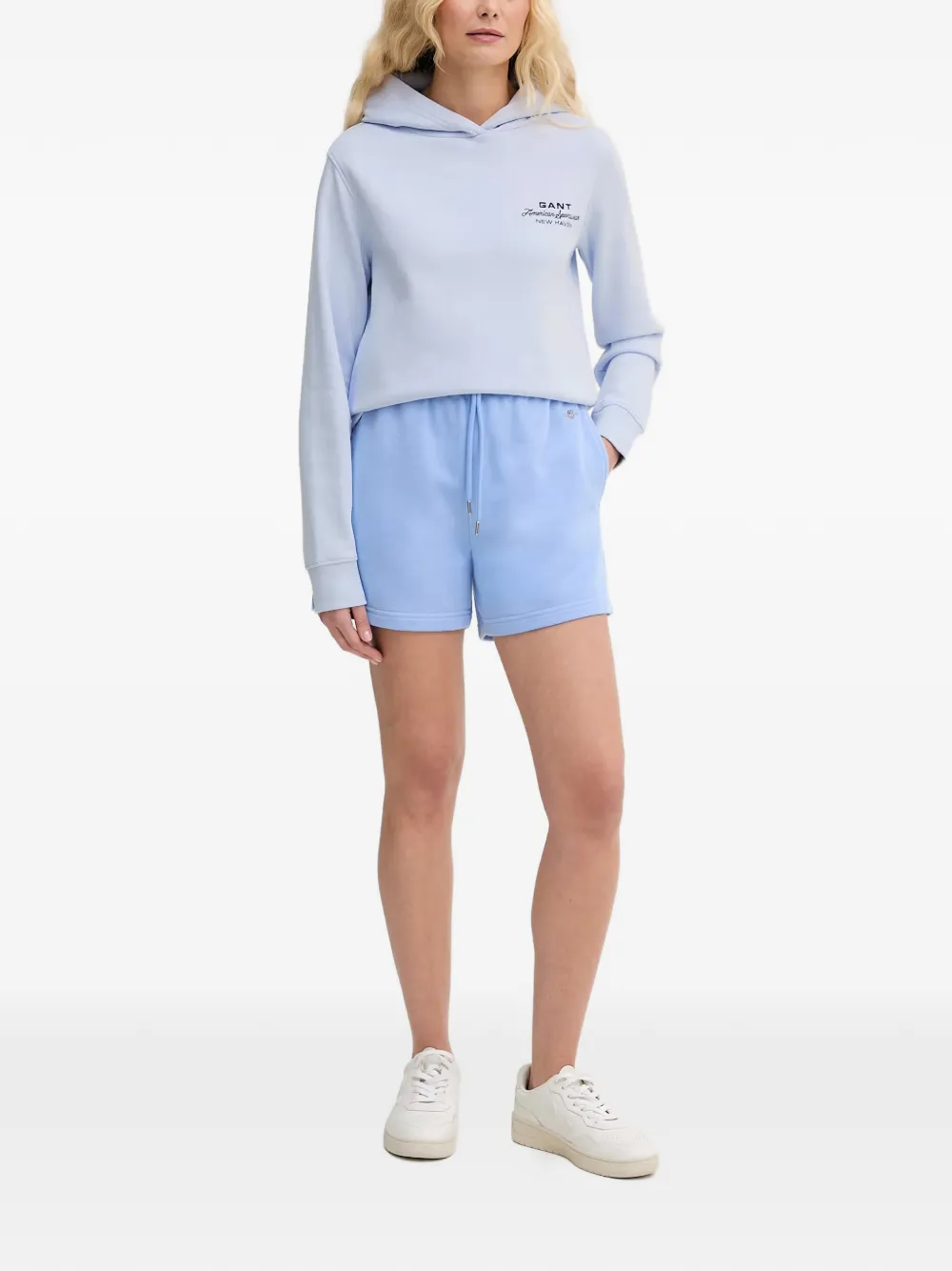 Gant Hoodie met logoprint Blauw