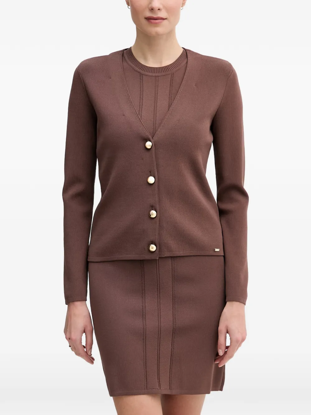 Gaudi buttoned cardigan - Marrone