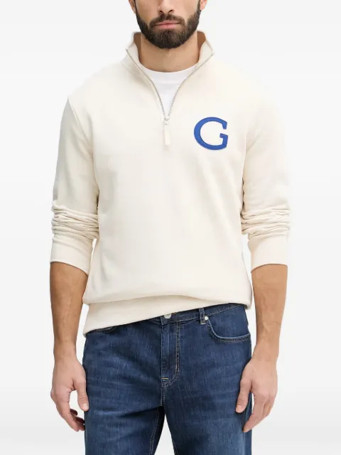 Gant logo-patch half-zip sweater