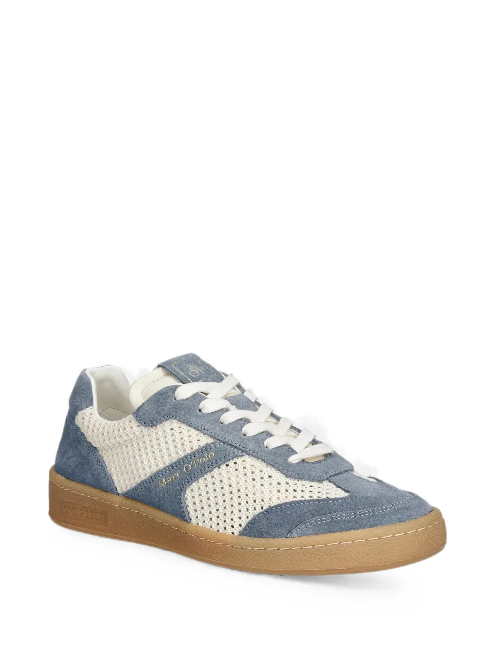 Marc O'Polo suede-panelled mesh sneakers Blauw