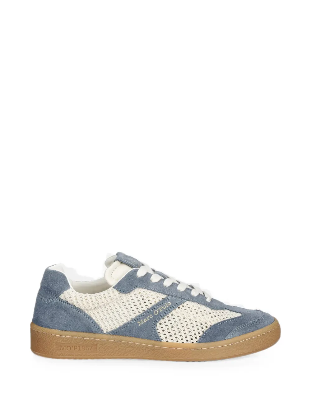 Marc O'Polo suede-panelled mesh sneakers Blauw