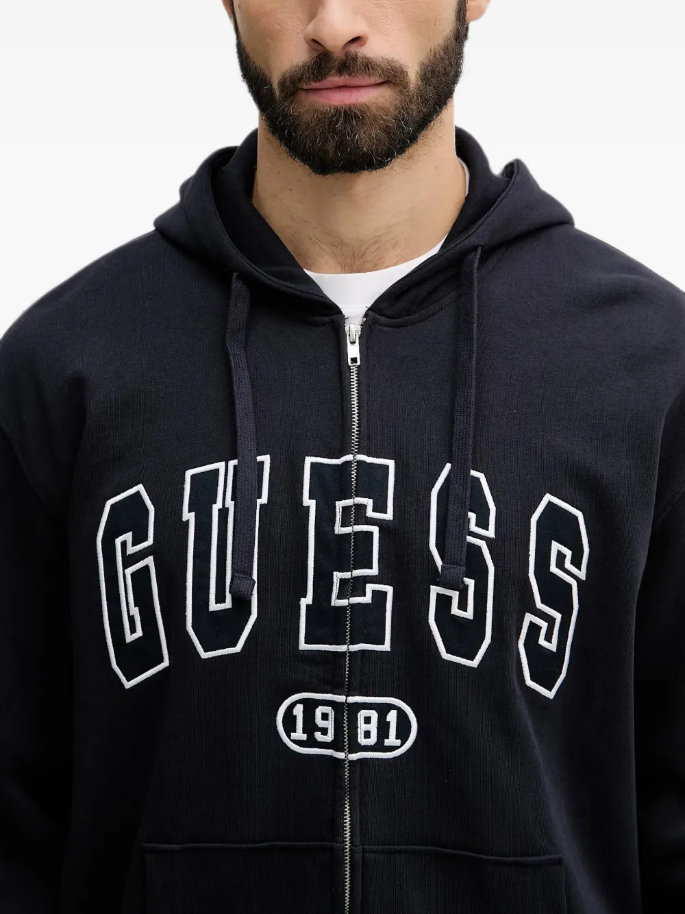 GUESS USA Hoodie met geborduurd logo Zwart