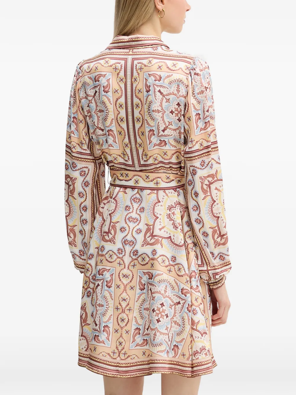 Hale Bob Arlo mini-jurk met paisley-print en ceintuur Beige