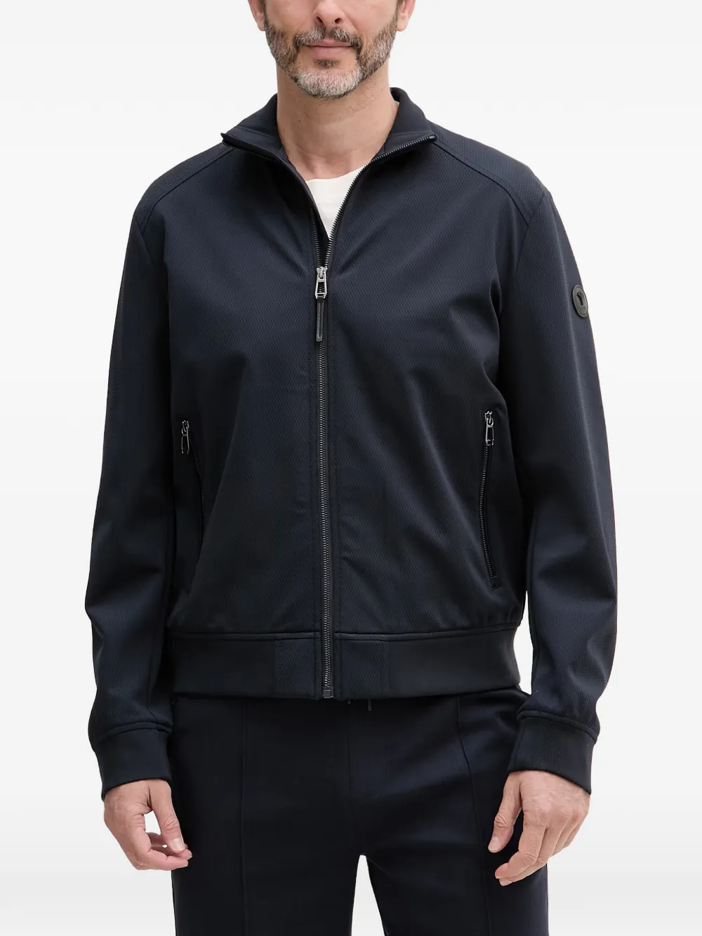 Joop! Pablo textured funnel-neck llightweight jacket - Blu