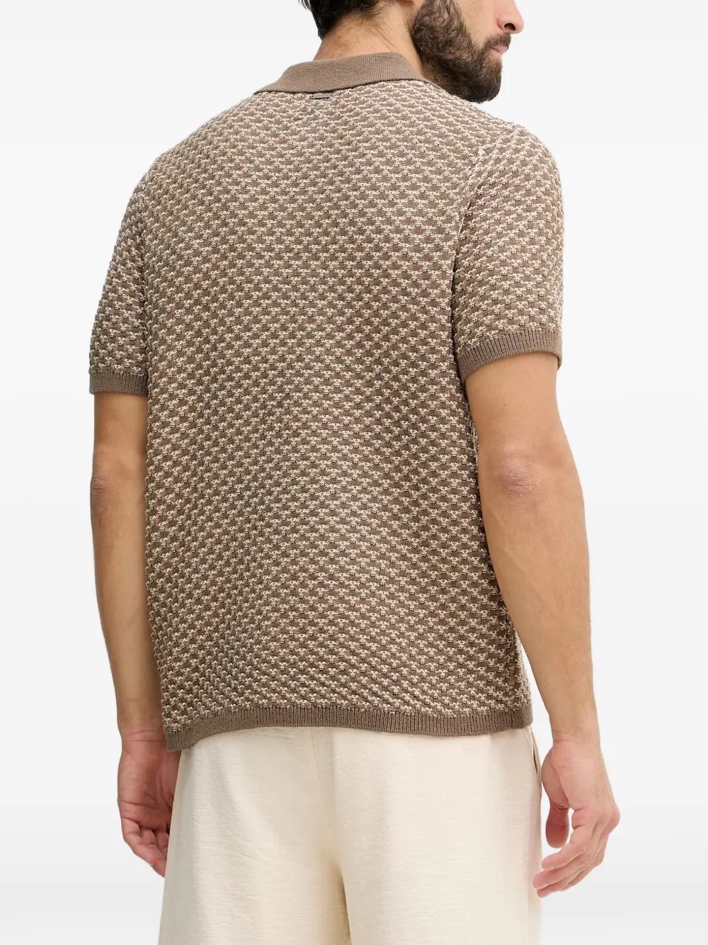 GUESS USA Ryden gebreid overhemd met geometrisch patroon Bruin