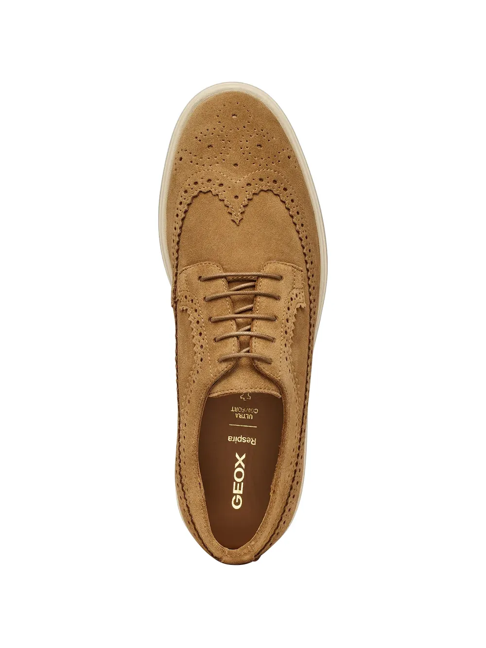 Geox Spherica Ec17 veterschoenen met brogue detail Bruin