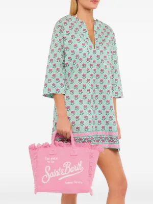 MC2 Saint Barth small Colette fringed logo-print tote bag