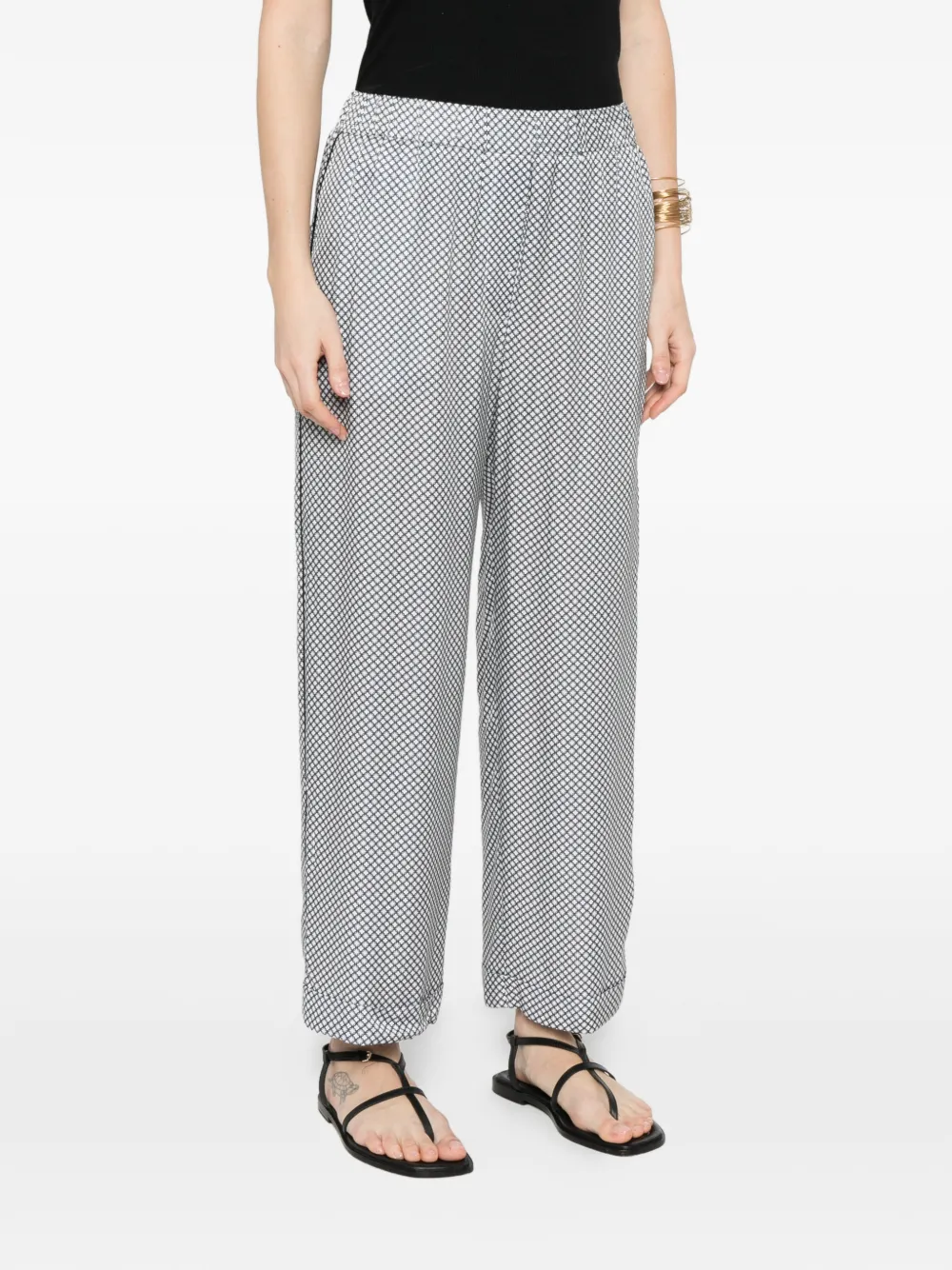 Peserico Broek met geometrische print en afwerking Wit