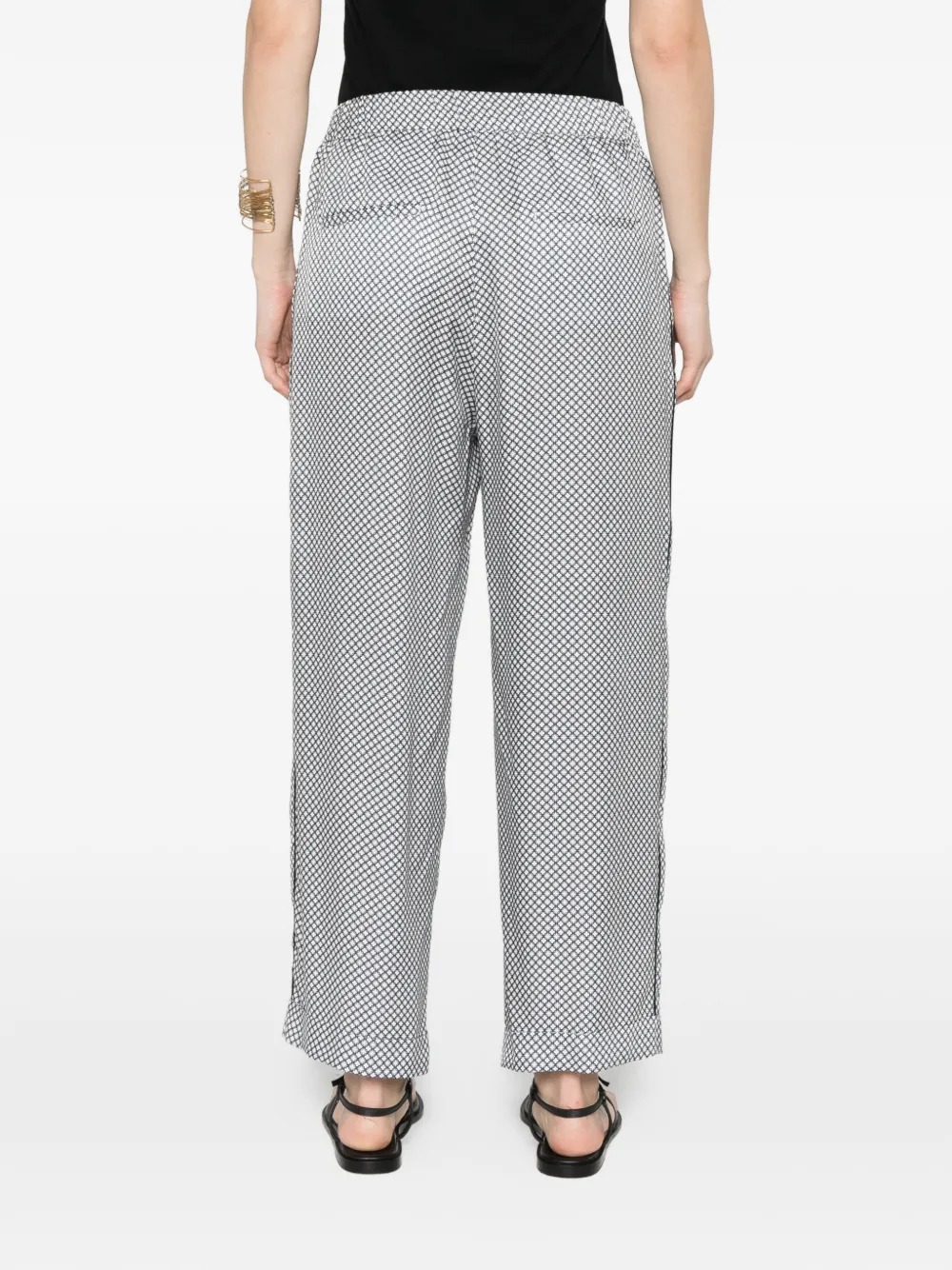 Peserico Broek met geometrische print en afwerking Wit