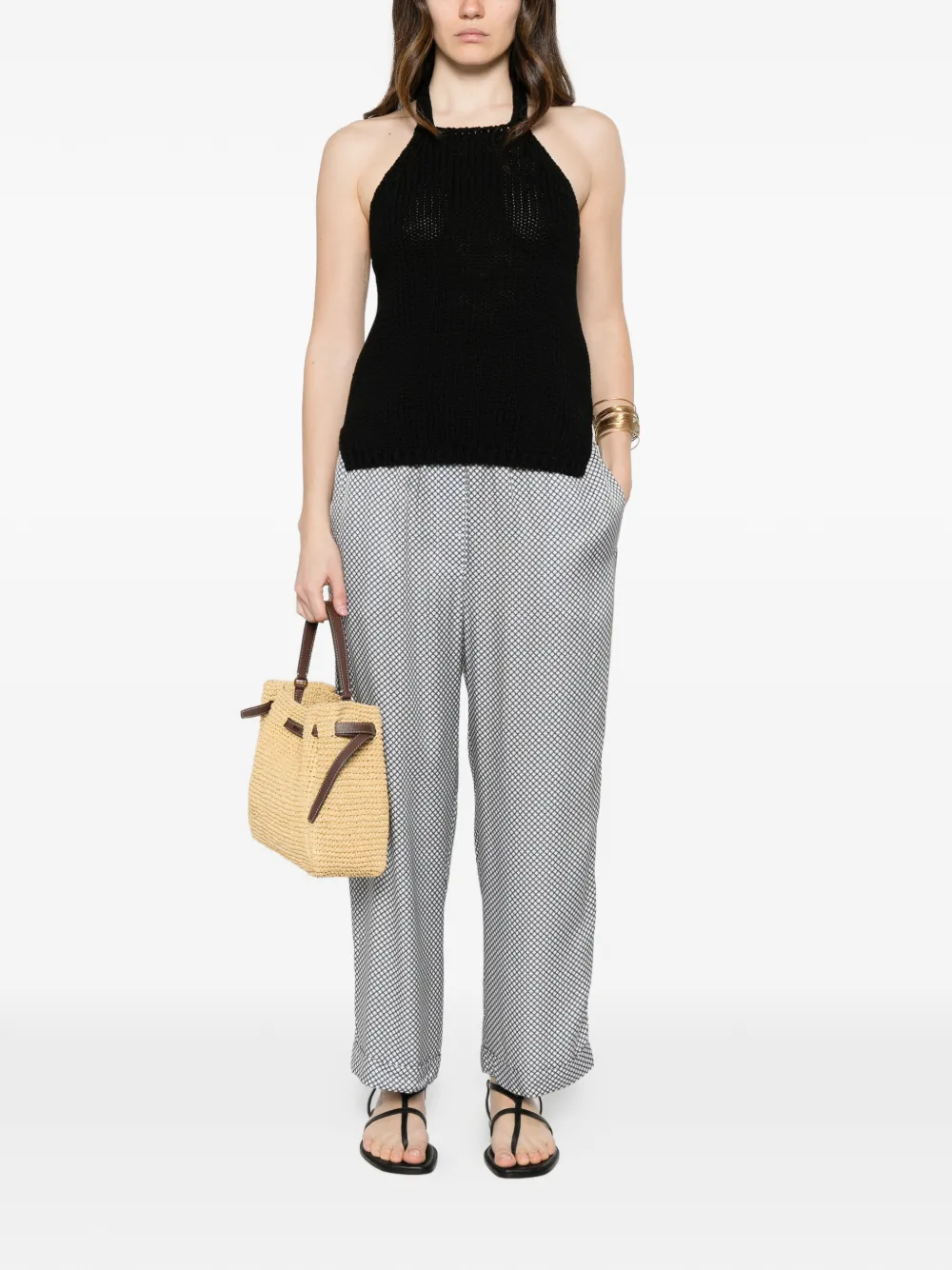 Peserico Broek met geometrische print en afwerking Wit