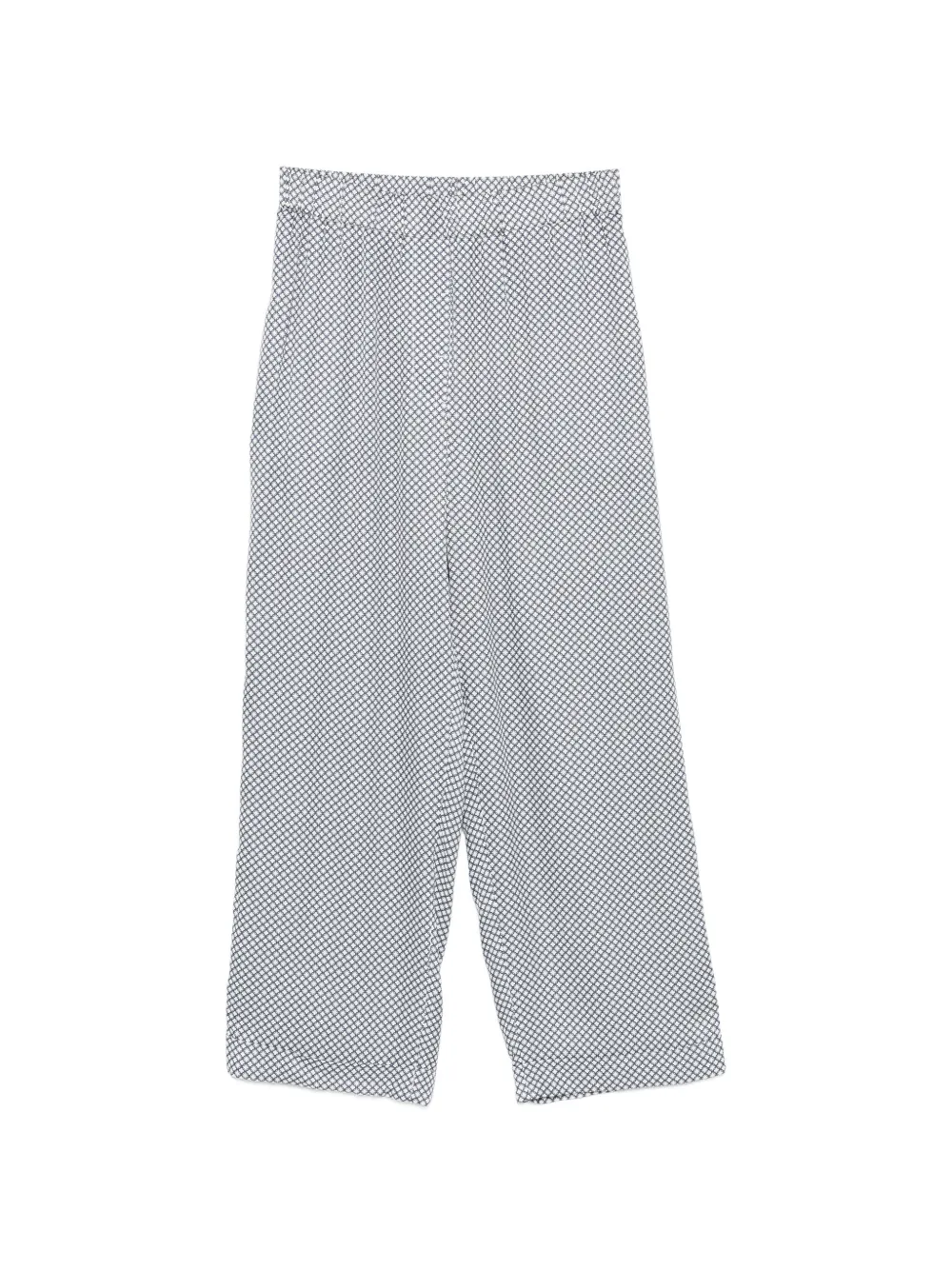 Peserico geometric-print piping-detail trousers - Bianco