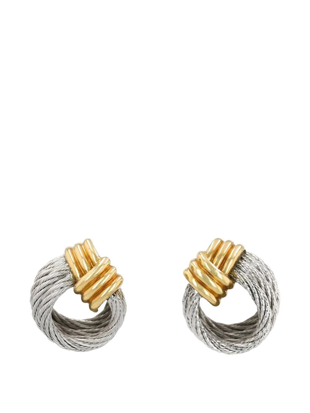 Fred 1980s Force 10 twisted-cable earrings - Argento