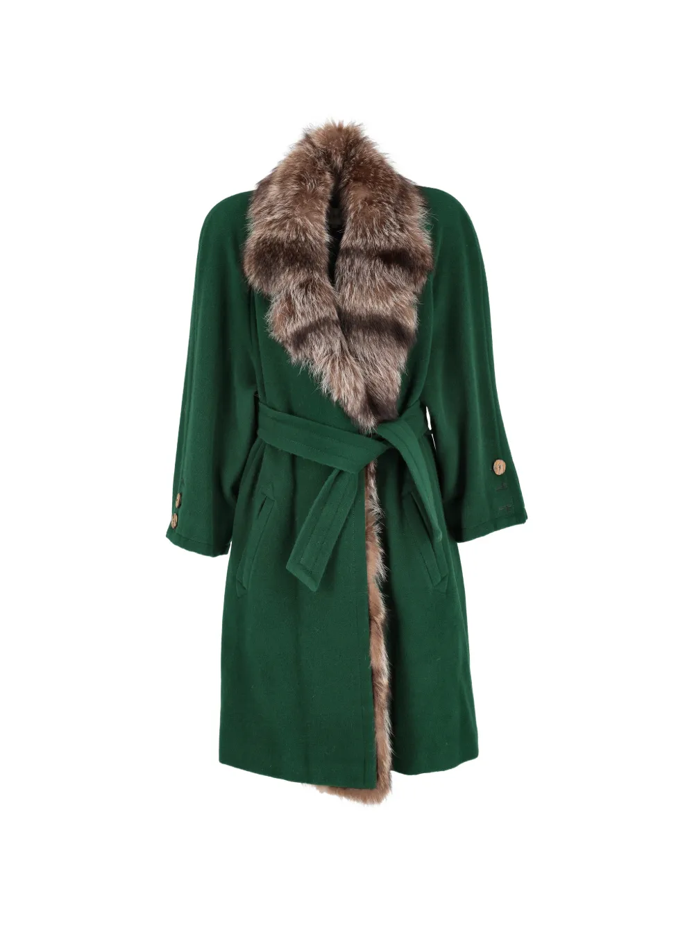 Mario Borsato Vintage Cappotto con cintura - Verde