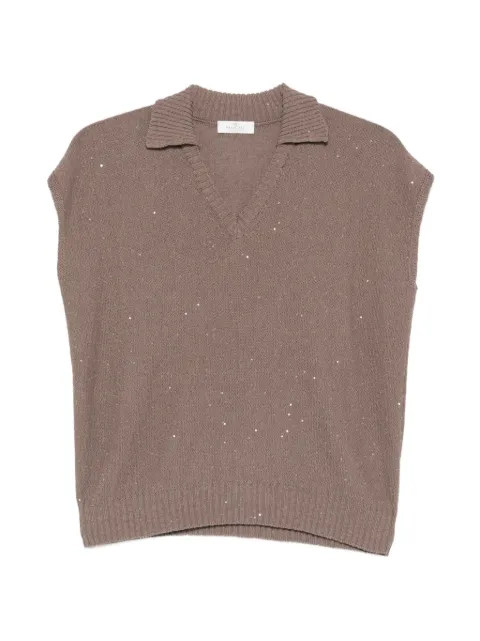 PANICALE sequin-embellished V-neck top