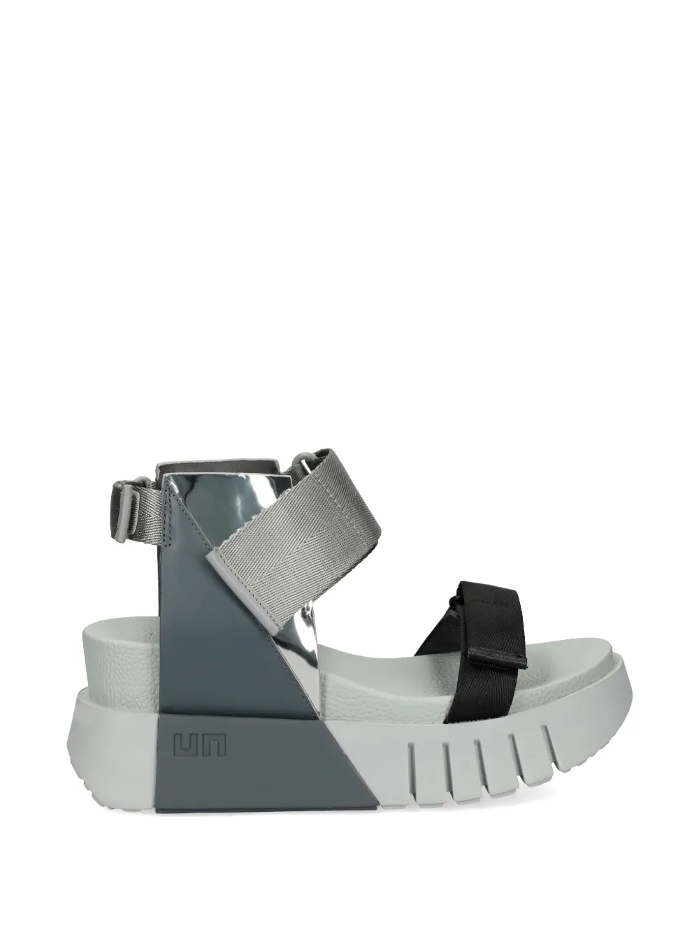 United Nude Delta Run metallic touch-strap sandals - Grigio