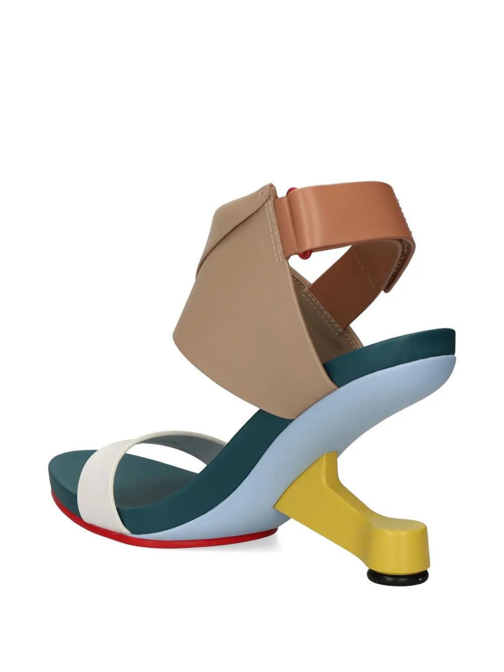 United Nude Eamz Polo sandalen met architectonische hak en colourblocking Beige